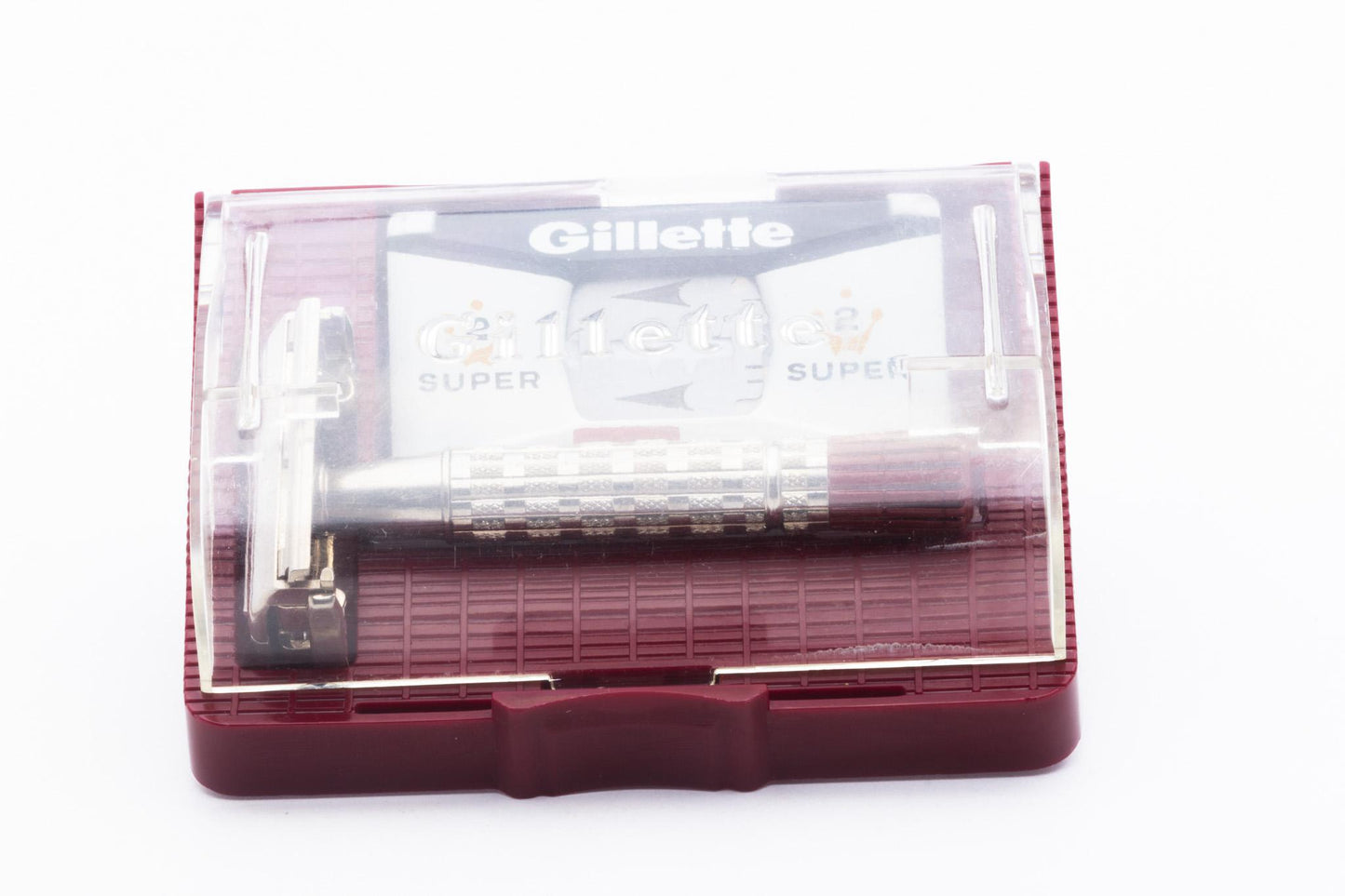 1956 B3 Gillette Red Tip Super Speed Double Edge Safety Razor Set | Original Condition