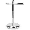 QShave Deluxe Chrome Razor and Brush Stand Holder
