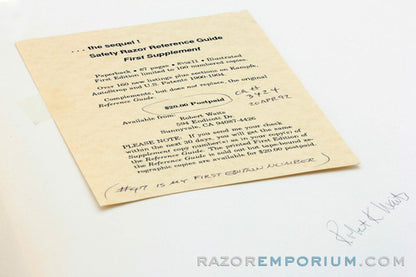 Safety Razor Reference Guide First Supplement by Robert K. Waits