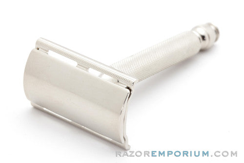 1959 Gillette DE Ball End Tech Safety Razor E2 | Factory Nickel