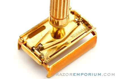 1940's Aristocrat DE Safety Razor w/ Leather Case Blade Bank & Blades