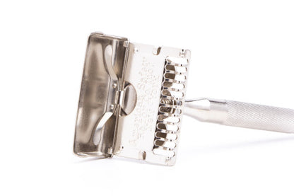 1930s Ever Ready SE Safety Razor with Universal Handle | Factory Nickel Revamp