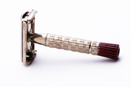 1956 Gillette Red Tip Heavy Super Speed Safety Razor B3