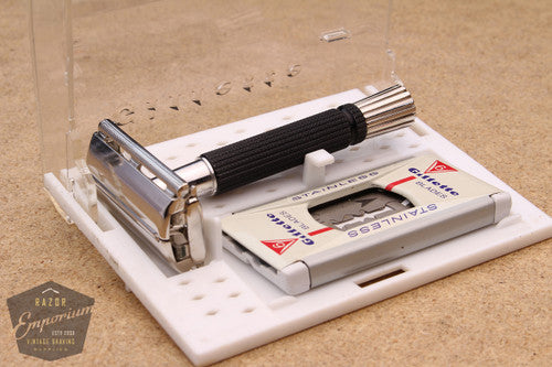 Gillette 1966 Black Handle Super Speed Safety Razor L4