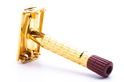 1959 E3 Gillette Heavy Red Tip Super Speed Safety Razor | 24K Gold Revamp