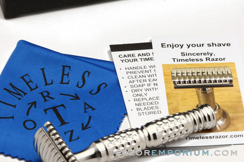 Timeless Razor Open Comb and Dimpled Stainless Steel Safety Razor