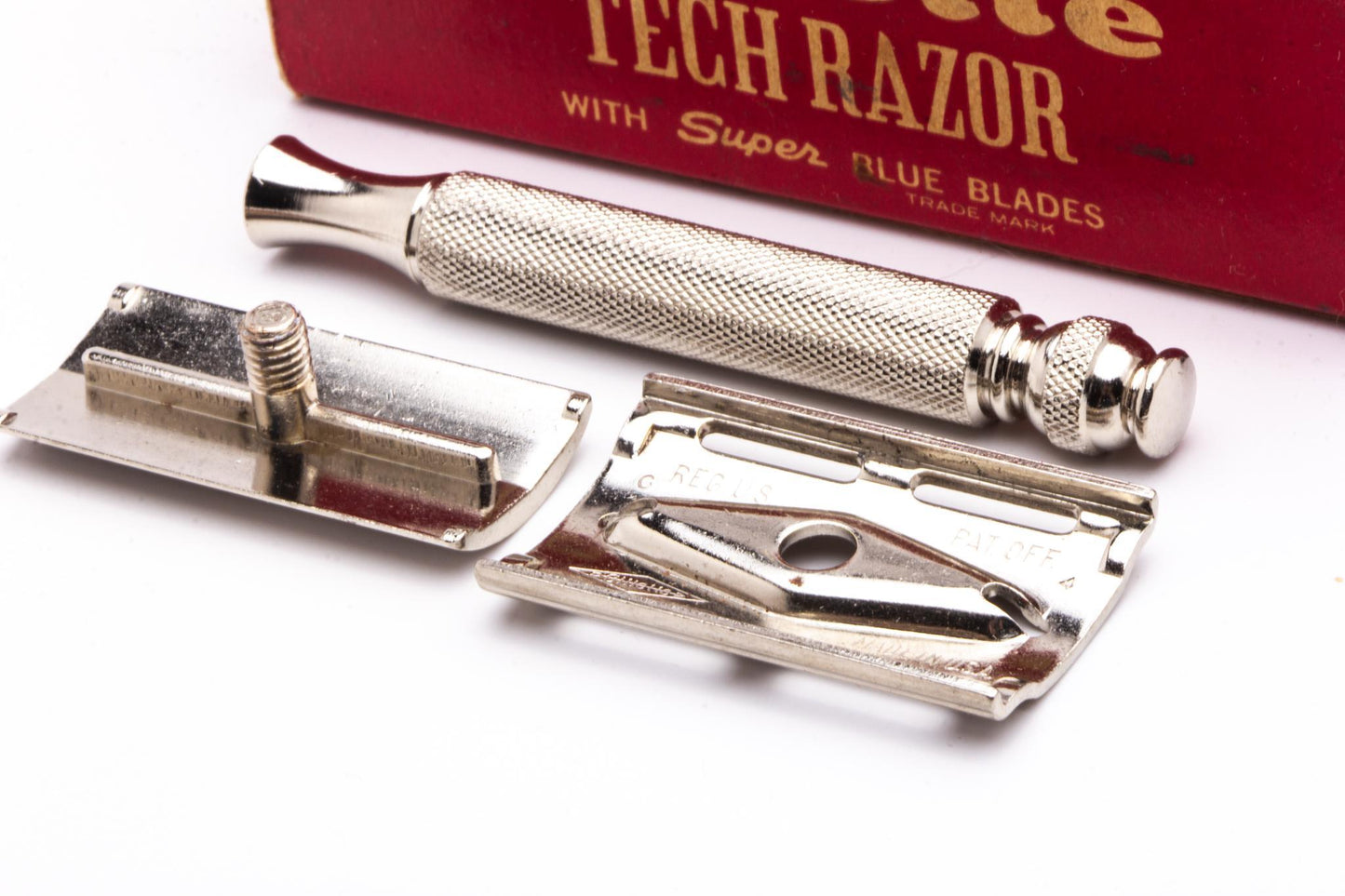 1957 C4 Gillette Ball End Tech DE Safety Razor | Original Condition