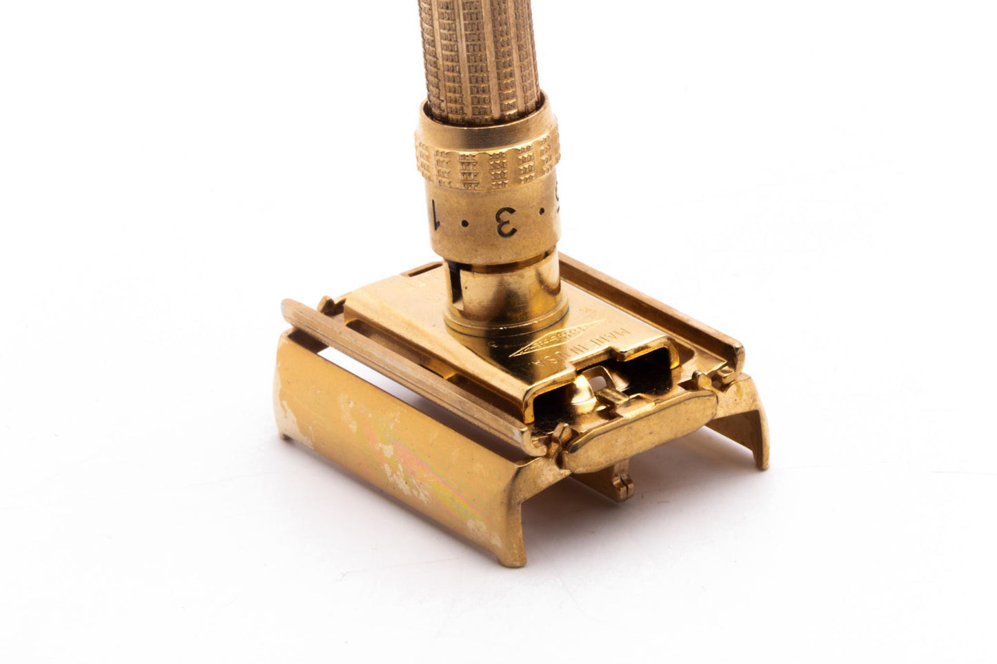 1965 K3 Gillette Gold Slim Adjustable Double Edge Safety Razor | Original Condition