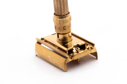 1965 K3 Gillette Gold Slim Adjustable Double Edge Safety Razor | Original Condition