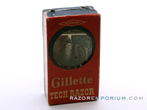 1940's Gillette Ball End Tech Razor in Red Box | New Old Stock
