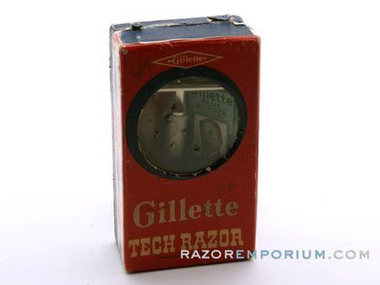 1940's Gillette Ball End Tech Razor in Red Box | New Old Stock