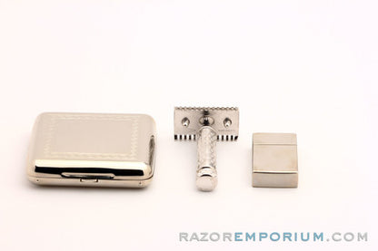 Gillette 1928 New Improved Tuckaway Style Travel Set Rhodium Revamp
