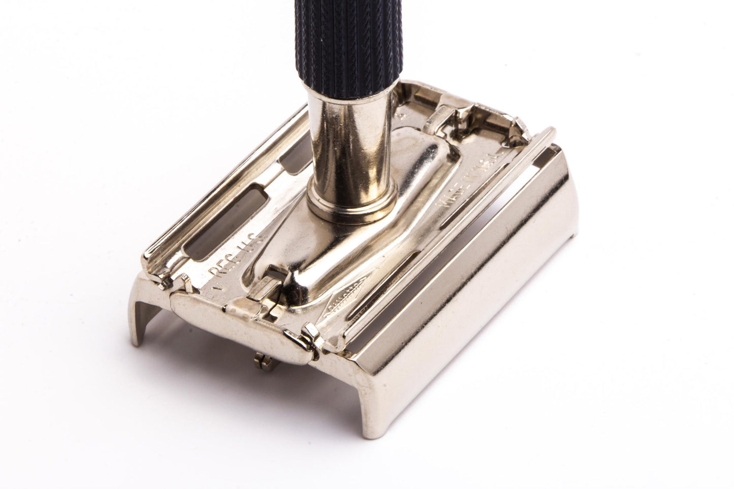 1975 V4 Gillette Black Handle Super Speed TTO Razor | Factory Nickel Revamp