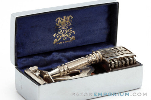 1920's Wilkinson Sword Co. Empire 7 Day Model Wedge Style Safety Razor- Excellent