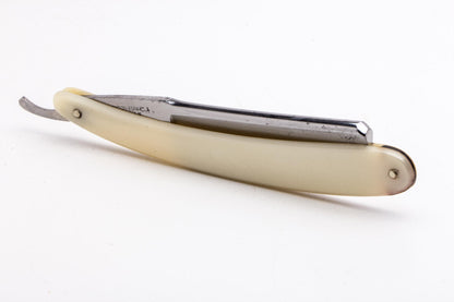 7/8" Filarmonica "Doble Temple" #14 Cream/Red Straight Razor w/ Coffin | Spain