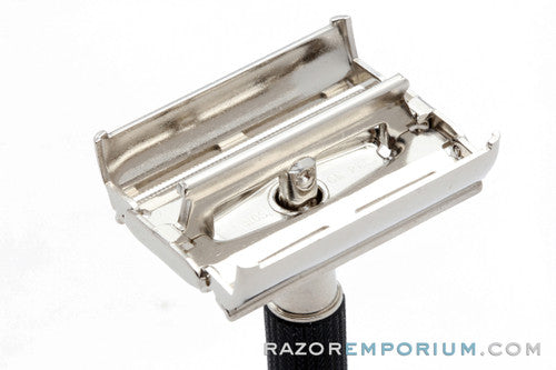 1978 Gillette Black Handle Super Speed DE Safety Razor - Nickel Revamp