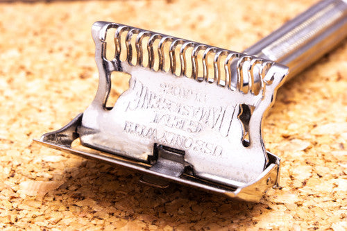 1930s Gem 1912 Damaskeene Single Edge Safety Razor | Factory Nickel Revamp