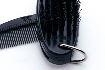 Avon Black Jackknife Comb and Brush