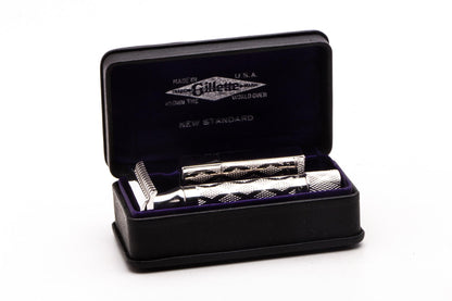 1927 Gillette New Standard Double Edge Safety Razor Set | Rhodium Revamp