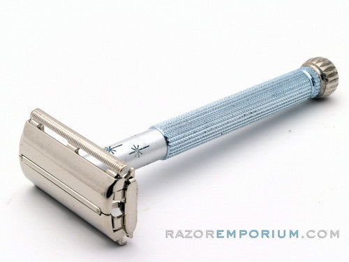 1962 H4 Gillette Blue Star Lady Gillette DE Safety Razor