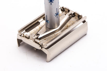 1964 J4 Gillette Blue Star Lady Gillette Double Edge Safety Razor Set | Original Condition