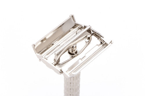 1955 A3 Gillette Heavy Red Tip Super Speed Safety Razor | Factory Nickel Revamp