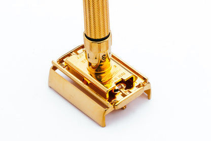 1959 Gillette $1.95 Fatboy Adjustable Double Edge Safety Razor 24K Gold Revamp