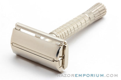 1955 A4 Gillette Flair Tip DE Super Speed Safety Razor | Factory Nickel Revamp