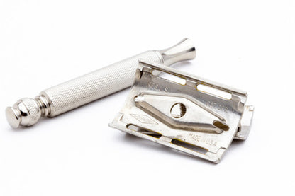 1947-51 Gillette Ball End Tech DE Safety Razor | Electro Etched