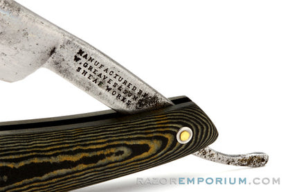 6/8" WM Greaves & Sons Straight Razor Custom G10 Green Scales