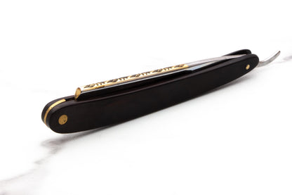 5/8" Art of Shaving/Dovo Straight Razor with Gold Spine and Dark Wood Scales