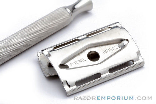 1957 Gillette Ball End Tech DE Safety Razor Factory Nickel