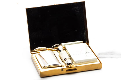 1964 J4 Gillette Ball End Tech Travel Safety Razor Set | Original Condition