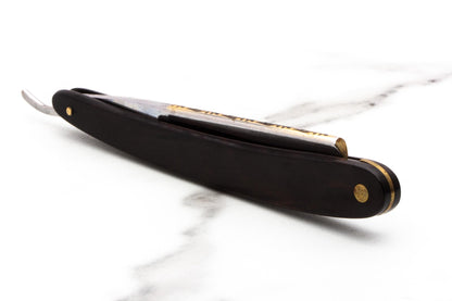 5/8" Art of Shaving/Dovo Straight Razor with Gold Spine and Dark Wood Scales