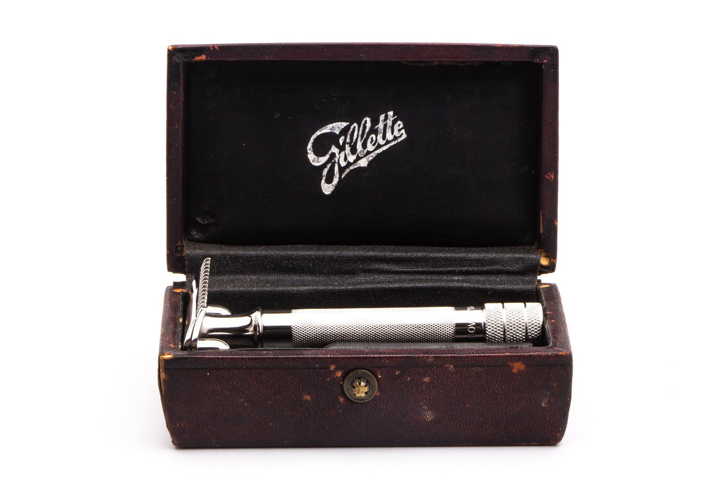 1908 Gillette Single Ring DE Safety Razor With Original Case | Rhodium Revamp