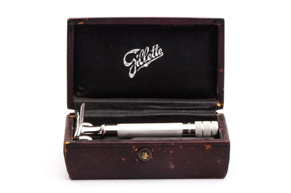 1908 Gillette Single Ring DE Safety Razor With Original Case | Rhodium Revamp