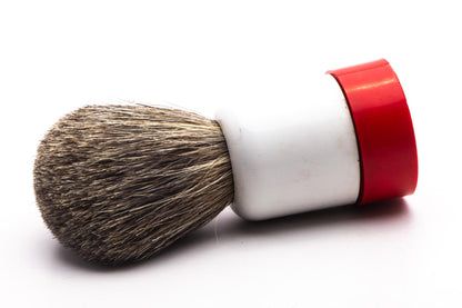 Vintage Restored Red & White Best Badger Shaving Brush