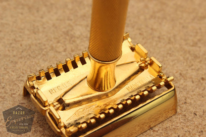 Gillette 1930's Sheraton Safety Razor TTO * 24K Gold REVAMPED