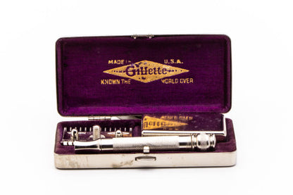 1920 Gillette Pocket Edition | Old Type Ball End Tech Double Edge Razor Set