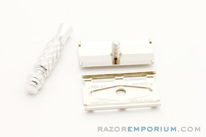 1964 J2 Gillette Ball End Tech Travel Spiral Handle Razor