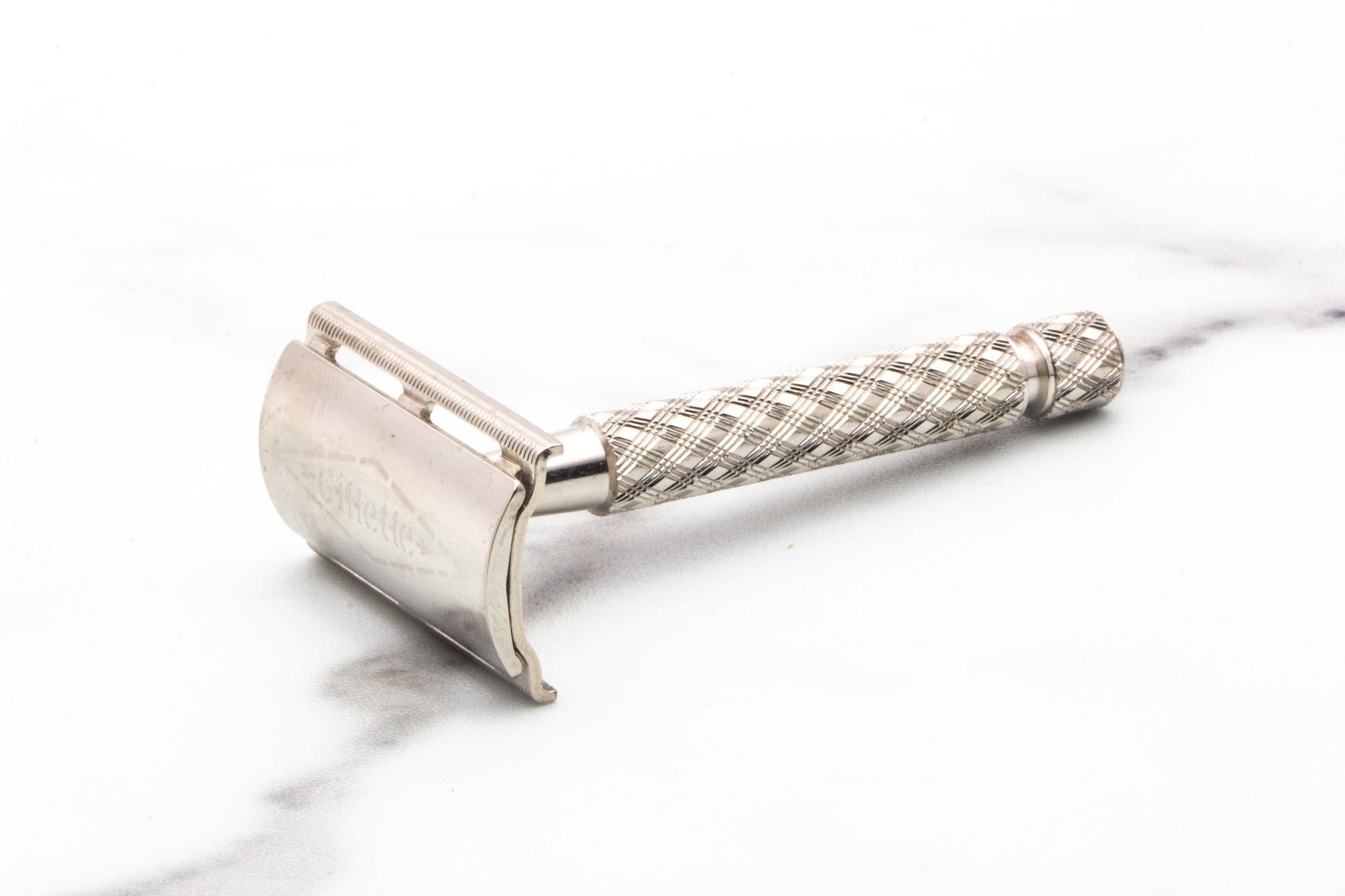 1960's Gillette Ball End Tech Spiral Handle Double Edge Safety Razor ...