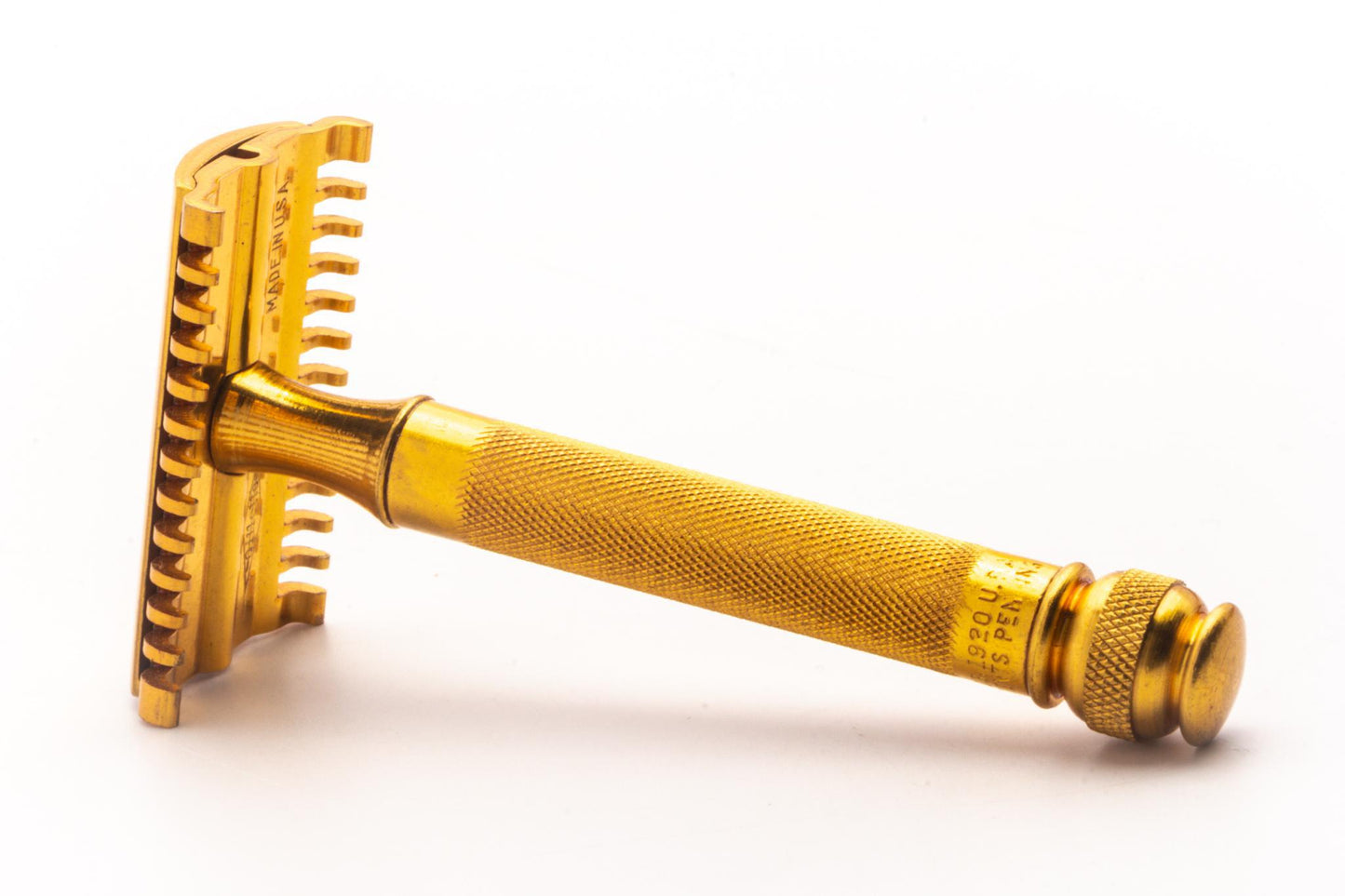 1930's Gillette Gold NEW Long Comb Ball End Double Edge Razor | Original Condition