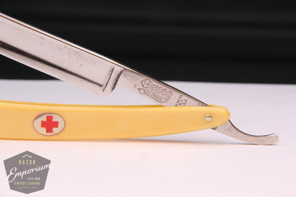 9/16" Genco Cutlery Hollow Ground | USA "Red Cross" Straight Razor w/ Original Scales