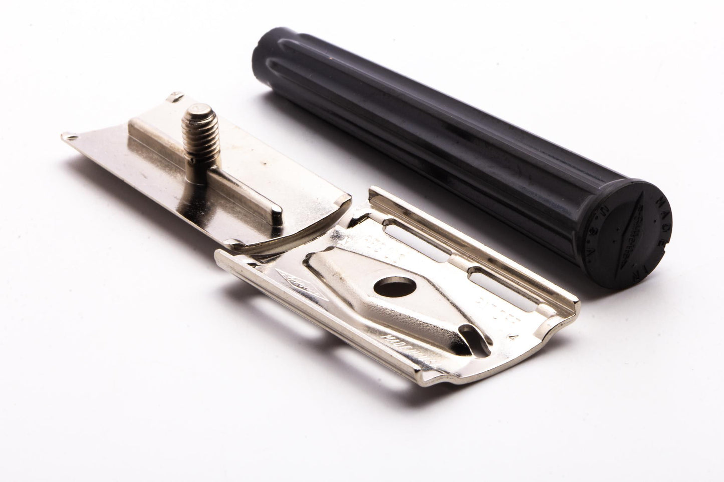 1952 X4 Gillette Bakelite Handle Tech Double Edge Razor Set | Original Condition