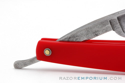 5/8" Larkin Round Point Red Scales Straight Razor | Germany