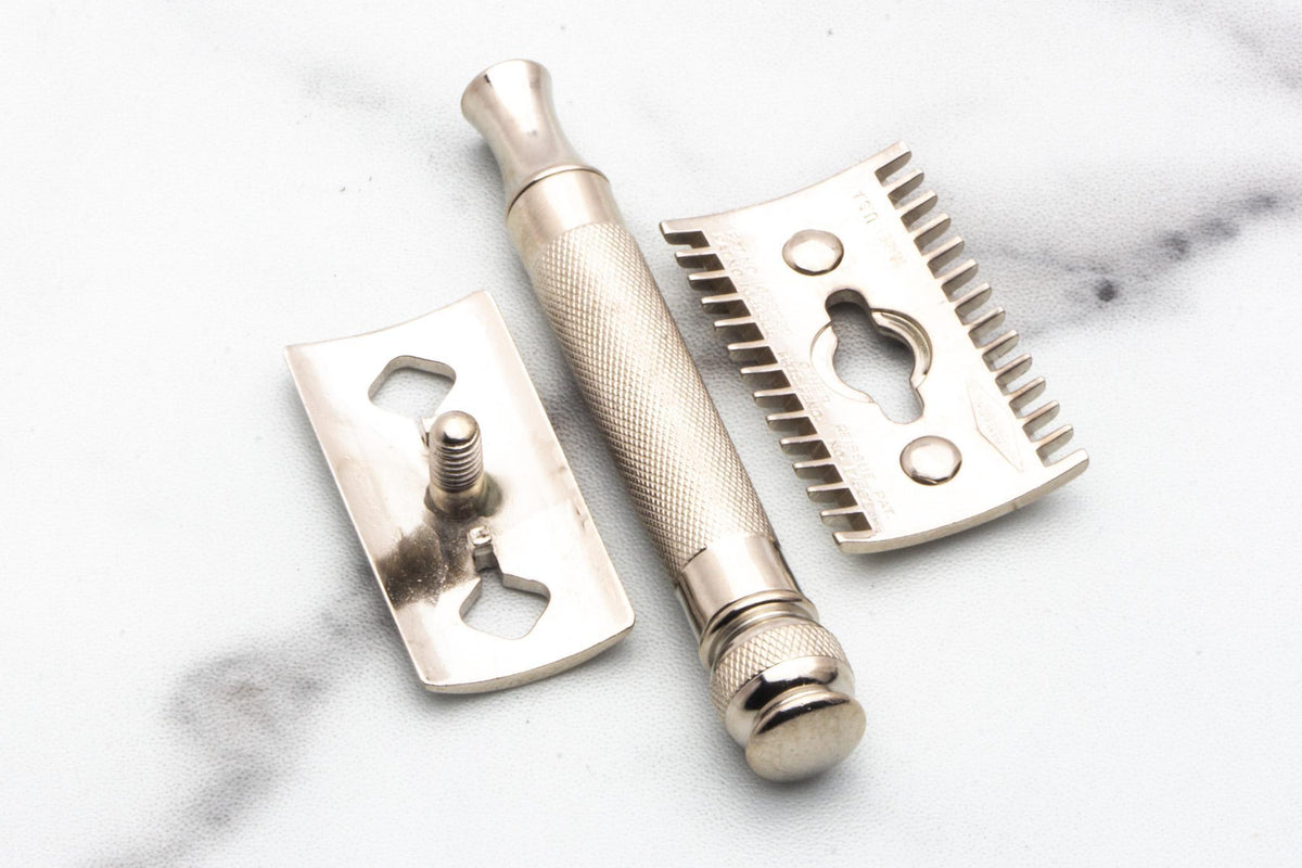 1930's Gillette Goodwill Short Comb Ball End Double Edge Safety Razor | Factory Nickel Revamp