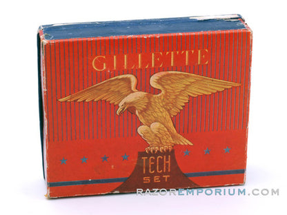 1930's Gillette Gold Ball End Tech Razor in Red Box