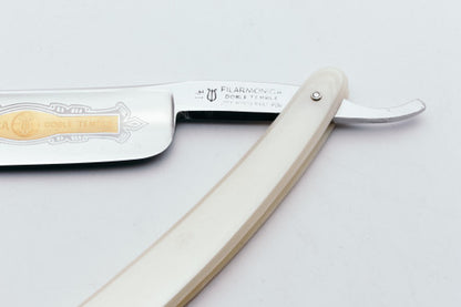 7/8" Filarmonica Doble Temple #14 Straight Razor w/ Coffin & Cream Scales| Spain
