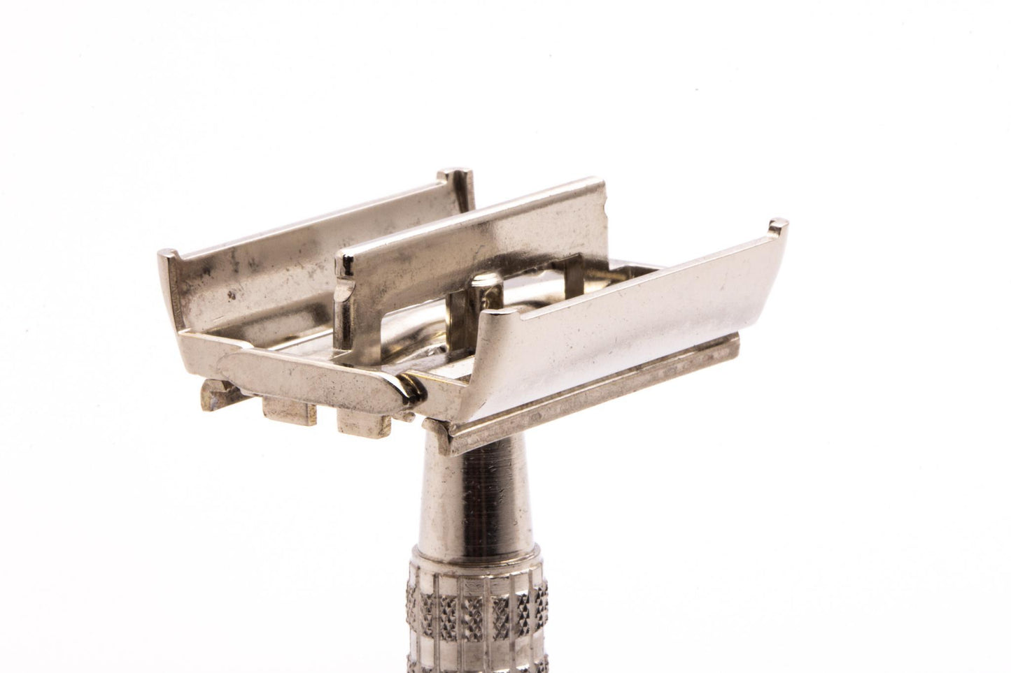 1950's Gillette British Rocket Heavy Red Tip Super Speed Safety Razor | Factory Nickel Revamp