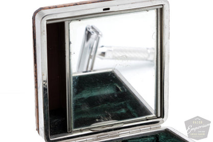 1948-1950 Gillette Executive Razor in Ostrich Leather Case | Rhodium Revamp